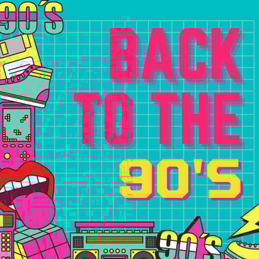 yellow pink 90s style back to 90s instagram post